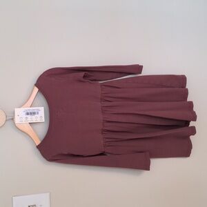 Mini Mioche Long Sleeve Skater Dress 5/6 Years Plum Twirl Dress Fall Autumn